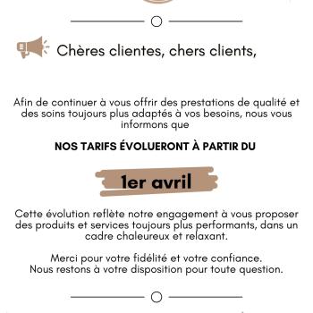 Augmentation des tarifs